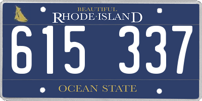 RI license plate 615337