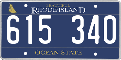 RI license plate 615340