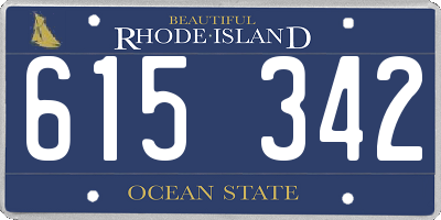 RI license plate 615342
