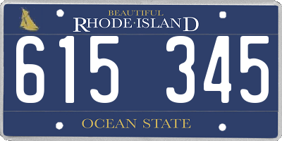 RI license plate 615345