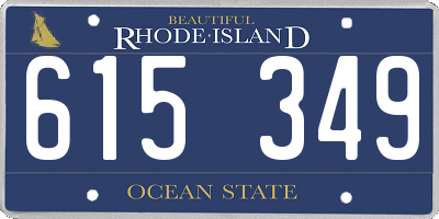 RI license plate 615349