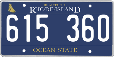 RI license plate 615360