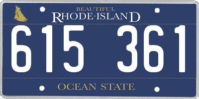 RI license plate 615361