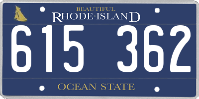 RI license plate 615362