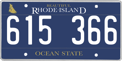 RI license plate 615366
