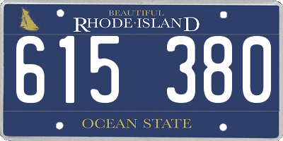 RI license plate 615380