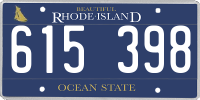 RI license plate 615398