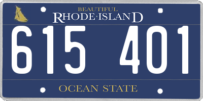 RI license plate 615401