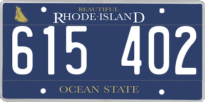 RI license plate 615402