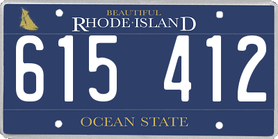 RI license plate 615412