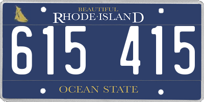 RI license plate 615415