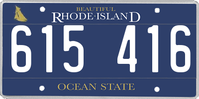 RI license plate 615416