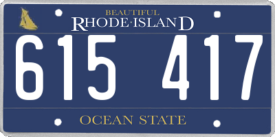 RI license plate 615417