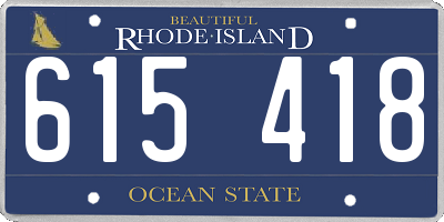 RI license plate 615418