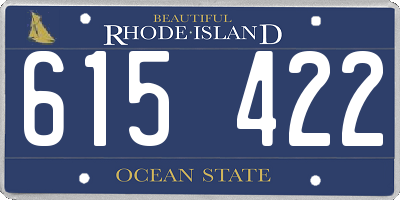 RI license plate 615422