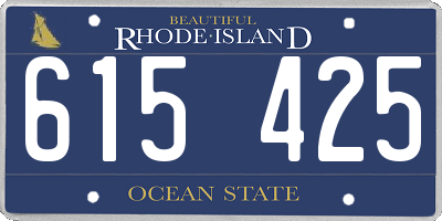 RI license plate 615425