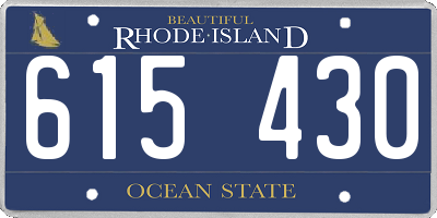 RI license plate 615430