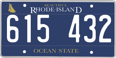 RI license plate 615432