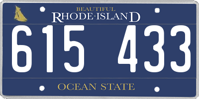 RI license plate 615433