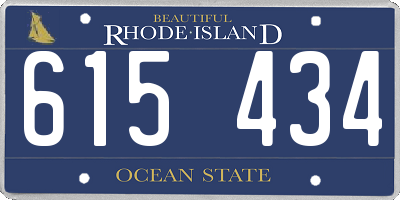 RI license plate 615434