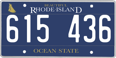 RI license plate 615436
