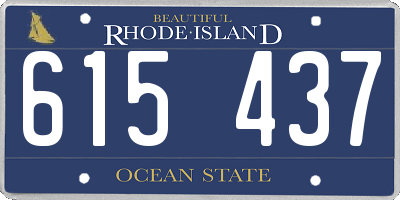 RI license plate 615437