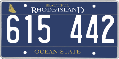 RI license plate 615442