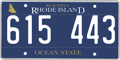 RI license plate 615443