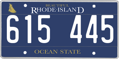 RI license plate 615445