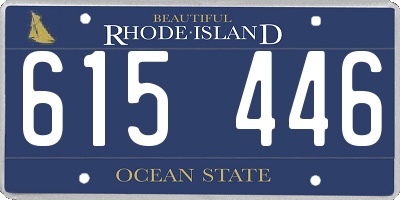 RI license plate 615446
