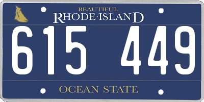 RI license plate 615449