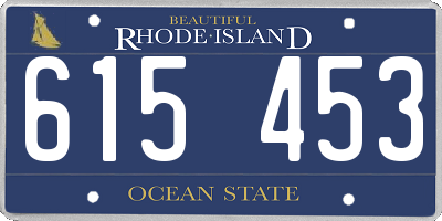 RI license plate 615453