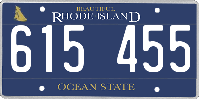 RI license plate 615455