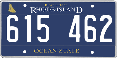 RI license plate 615462