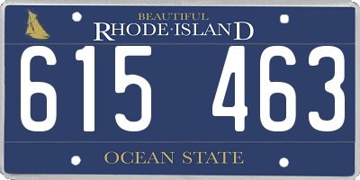 RI license plate 615463