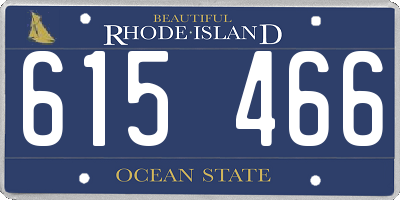 RI license plate 615466