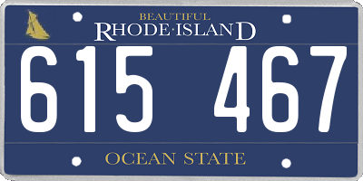 RI license plate 615467