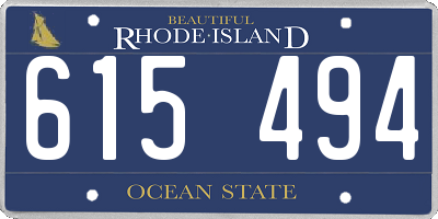 RI license plate 615494