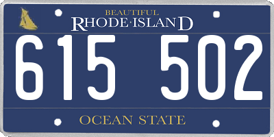 RI license plate 615502