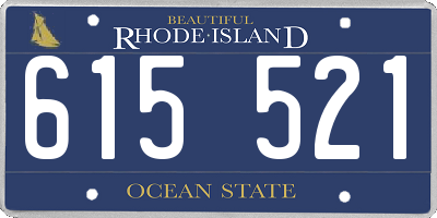 RI license plate 615521