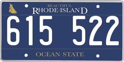 RI license plate 615522