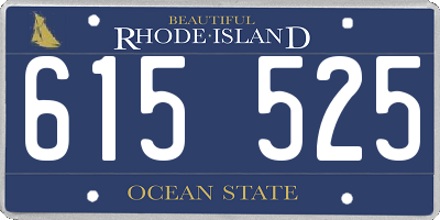RI license plate 615525