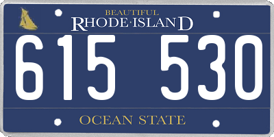 RI license plate 615530