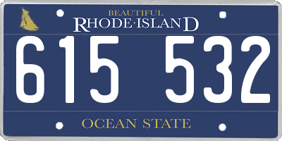 RI license plate 615532