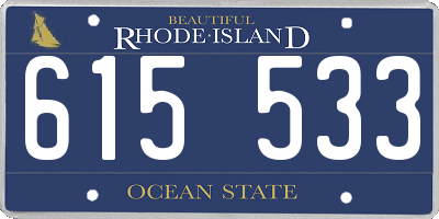 RI license plate 615533