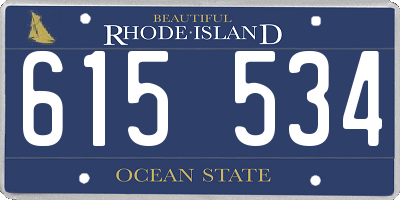 RI license plate 615534