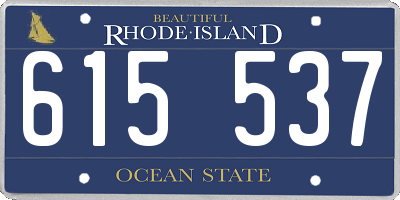 RI license plate 615537