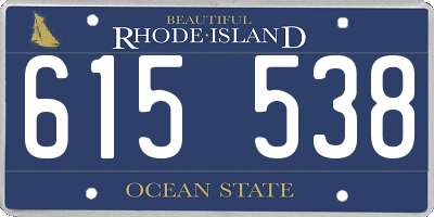 RI license plate 615538