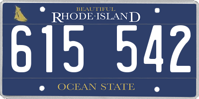 RI license plate 615542