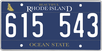 RI license plate 615543
